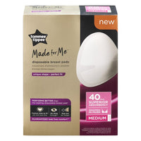 Tommee Tippee Made for Me Disposable Breast Pads - 40 Pads Wrapped in Pairs (Available in 2 Sizes)