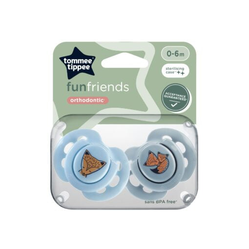 Tommee Tippee Funfriends Soothers 0-6m - Blue