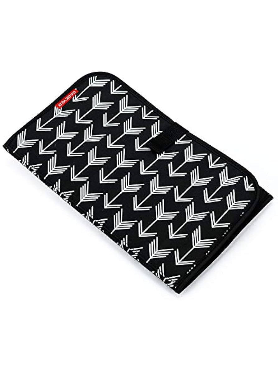 Portable Travel Nappy Changing Mat with Wipe-Pocket and Head Cushion (Grey)