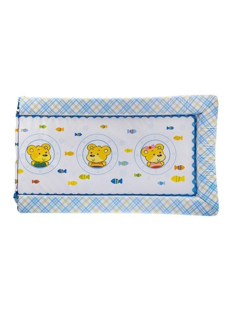Teddy Bear with Blue Stripped Changing Mat