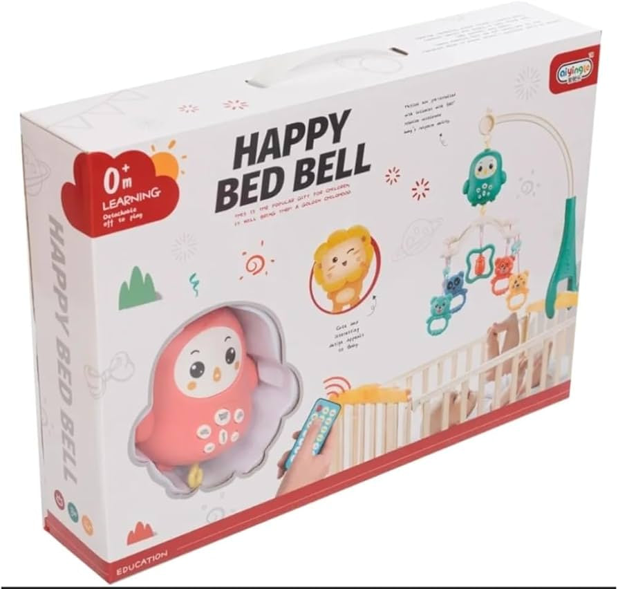 Happy Bed Bell With 5 Cute Doll Rattles 0M+ - Multi Color (available in 2 colors)