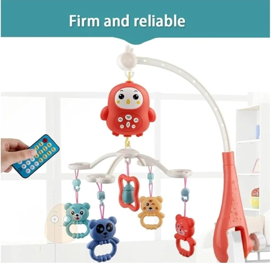 Happy Bed Bell With 5 Cute Doll Rattles 0M+ - Multi Color (available in 2 colors)