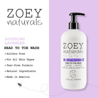 Zoey Naturals Soothing Lavender Head to Toe Wash- 502ml