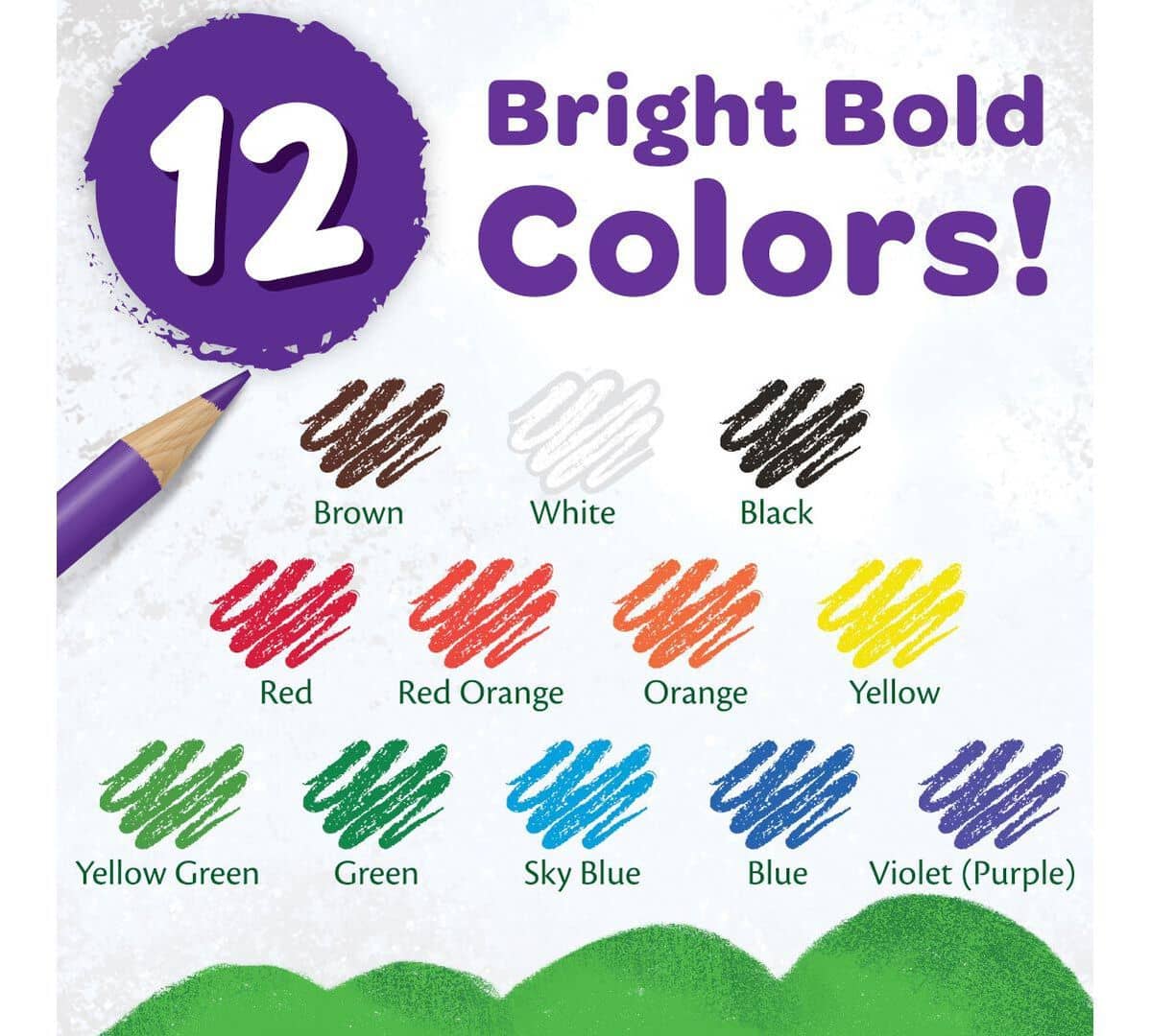 Crayola Colored Pre-Sharpened Pencils, Long, 12 Count
