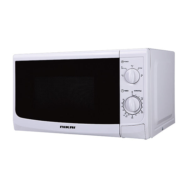 Nikai 20L Microwave, 5 Power Levels, Timer, Defrost Mode, 700W - White