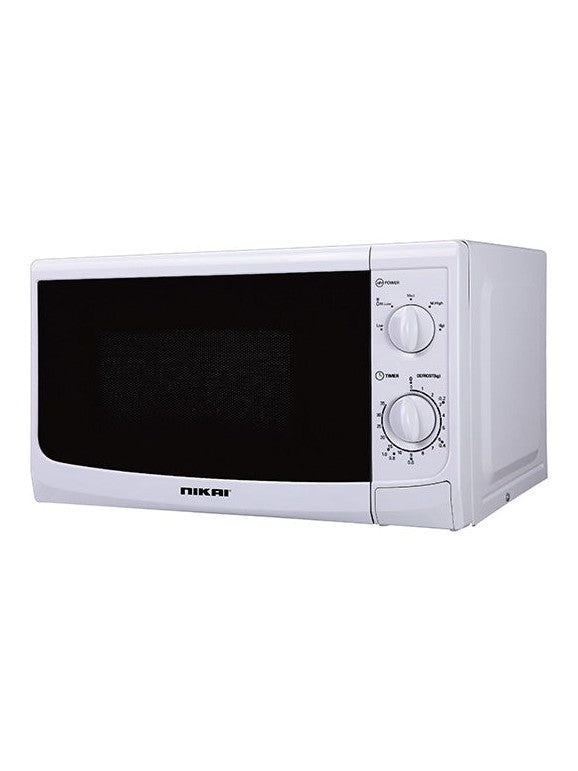 Nikai 20L Microwave, 5 Power Levels, Timer, Defrost Mode, 700W - White