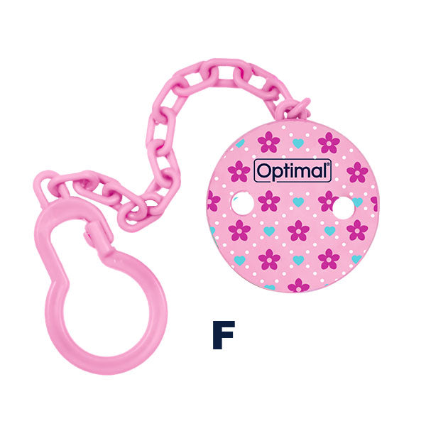 Optimal Pacifier Holder With Plastic Clip - Pink