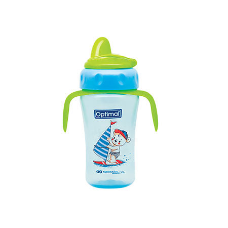 Optimal Easy-Sip Polypropylene (P.P.) Silicone Spout Cup with Handle 260ml (Available in 2 colors)