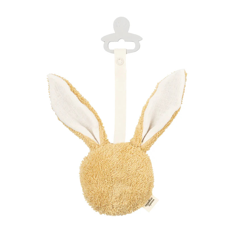 Wooly Organic Pacifier Holder - Bunny