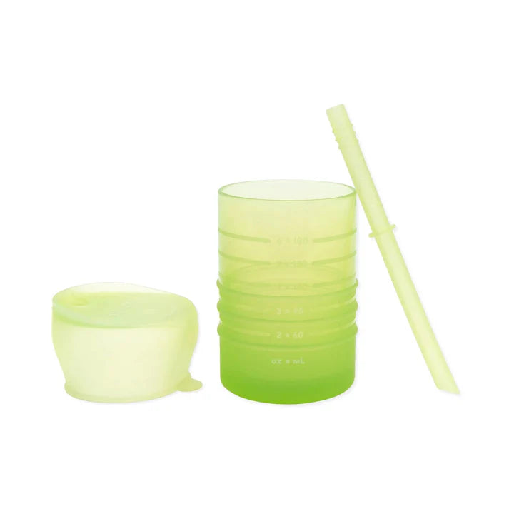 Bumkins Silicone Toddler Straw Cups with Lid - Sage