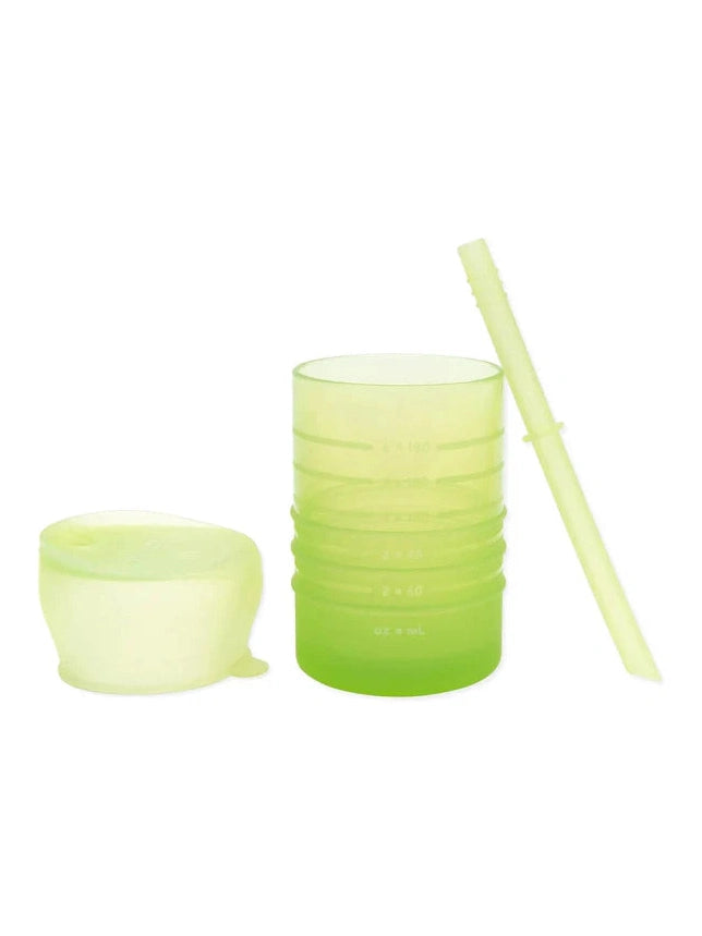 Bumkins Silicone Toddler Straw Cups with Lid - Sage