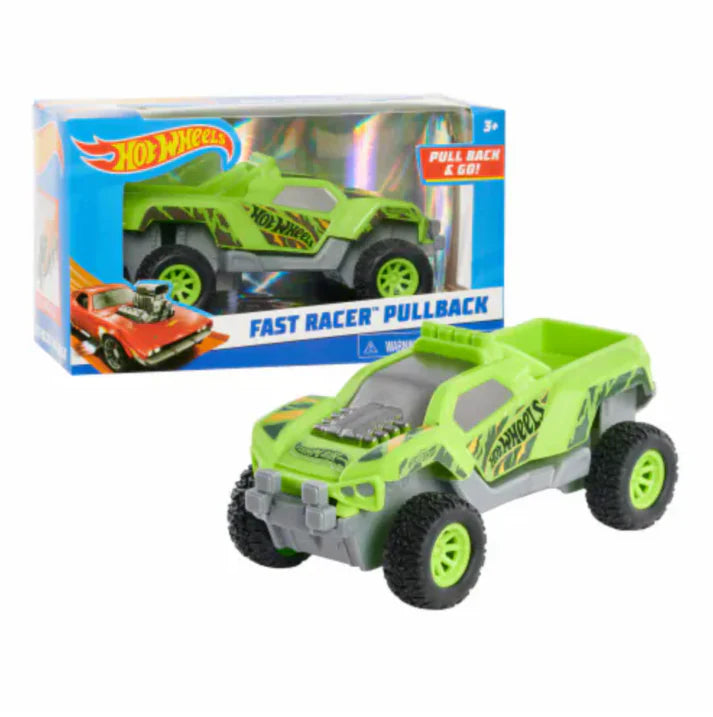 Hot Wheels Fast Racer Pullback Cars 3+ (Available in 2 colors)