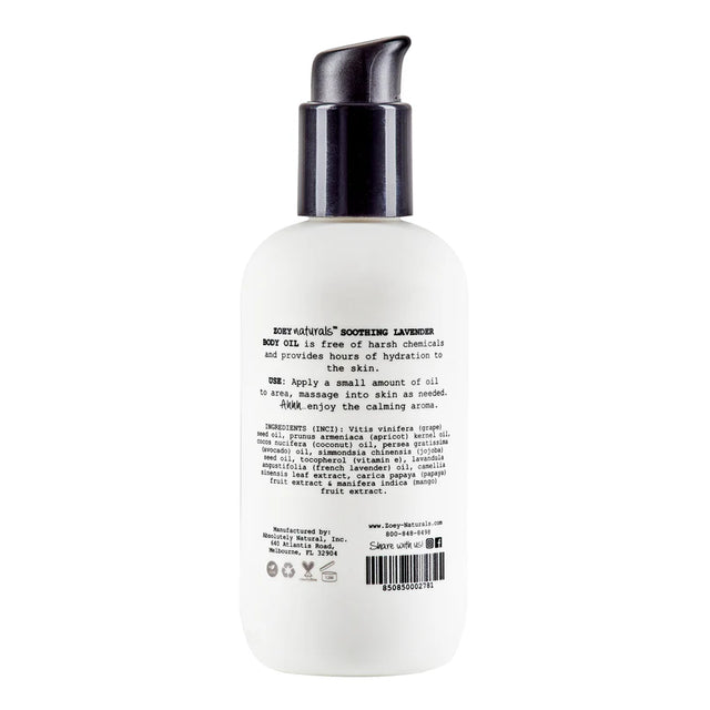 Zoey Naturals Soothing Lavender Body Oil- 118ml