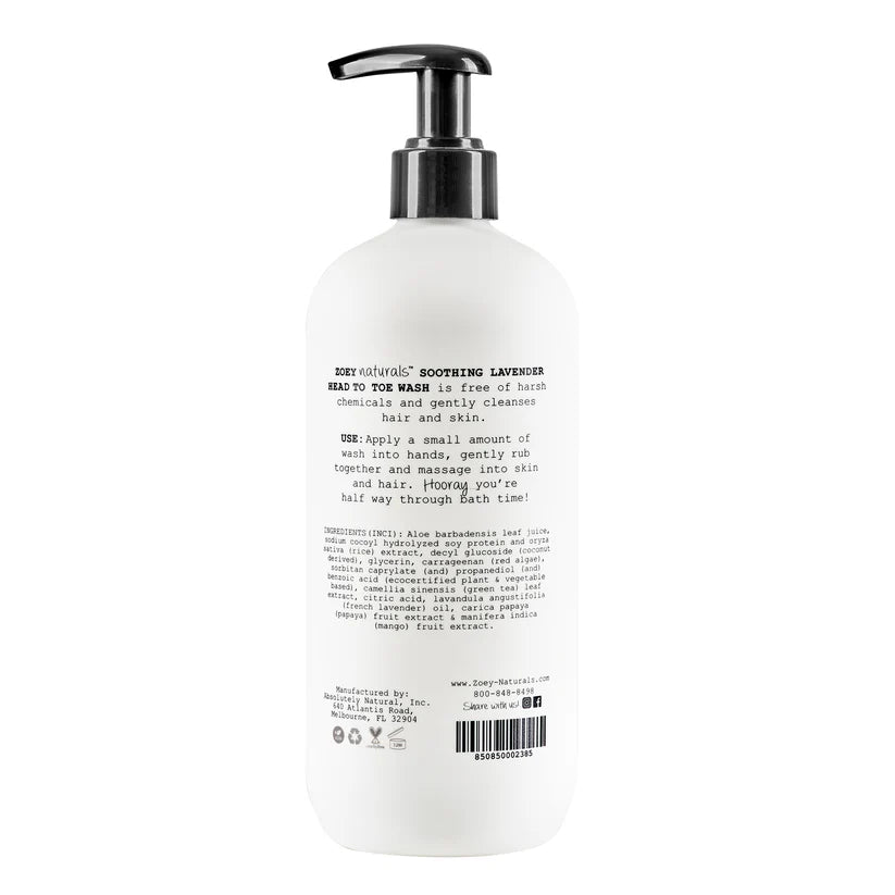 Zoey Naturals Soothing Lavender Head to Toe Wash- 502ml