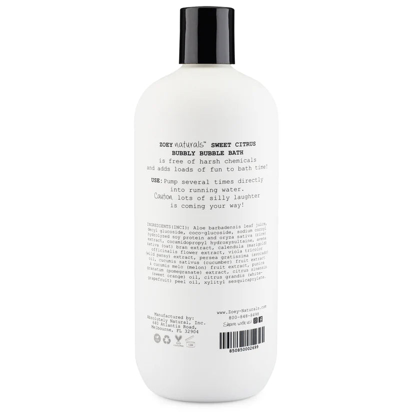 Zoey Naturals Sweet Citrus Bubbly Bubble Bath- 502ml