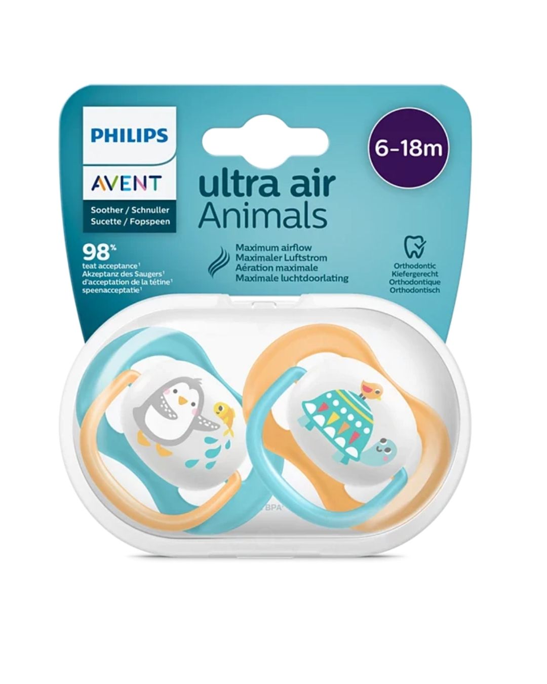 Philips Avent Ultra Air Animals Soother 6-18m