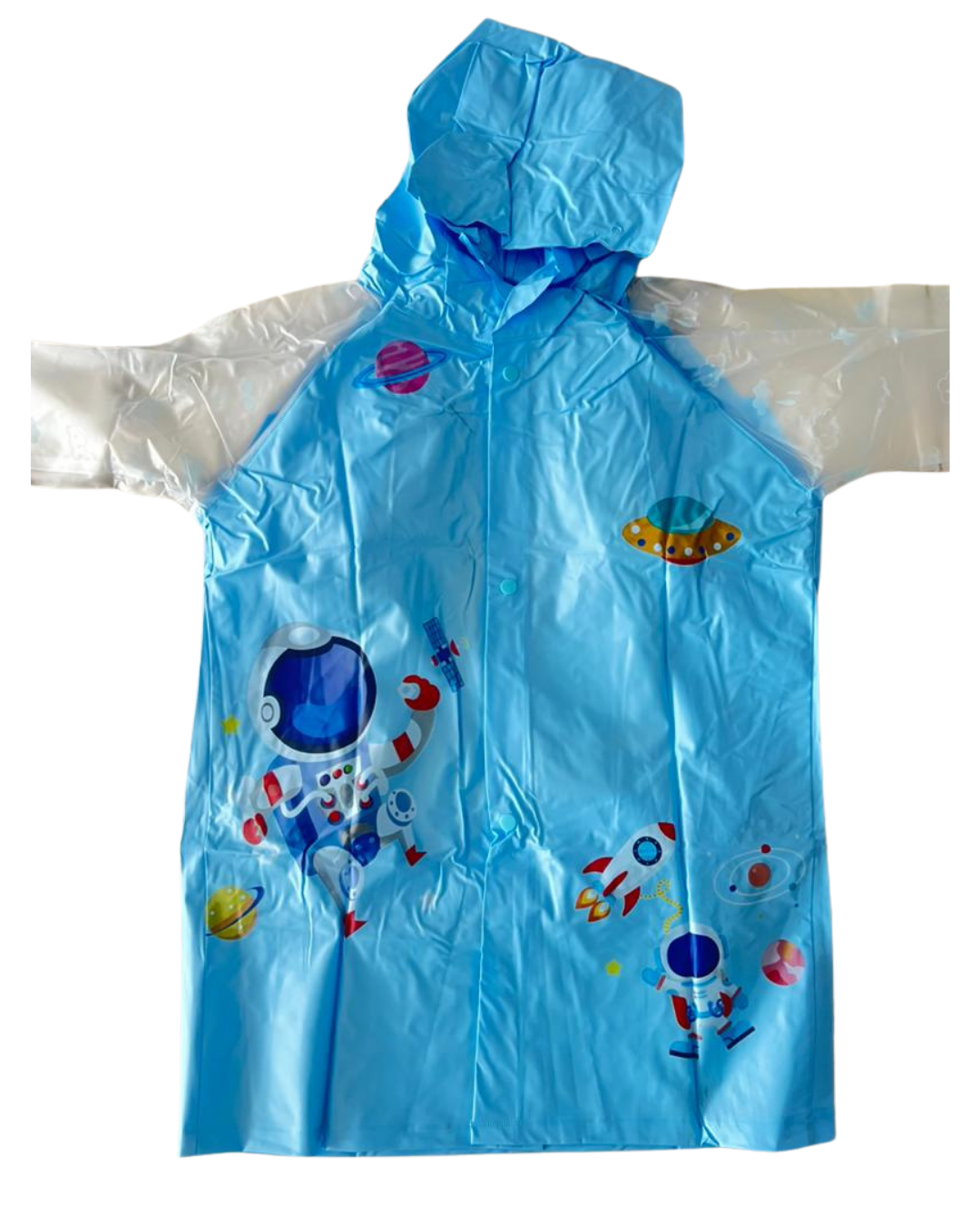 Blue Spaceman Waterproof Raincoat - (100-110cm)