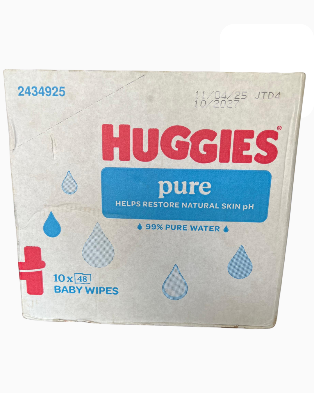 Huggies Pure Baby Wipes (10 x 48)- 480 Count