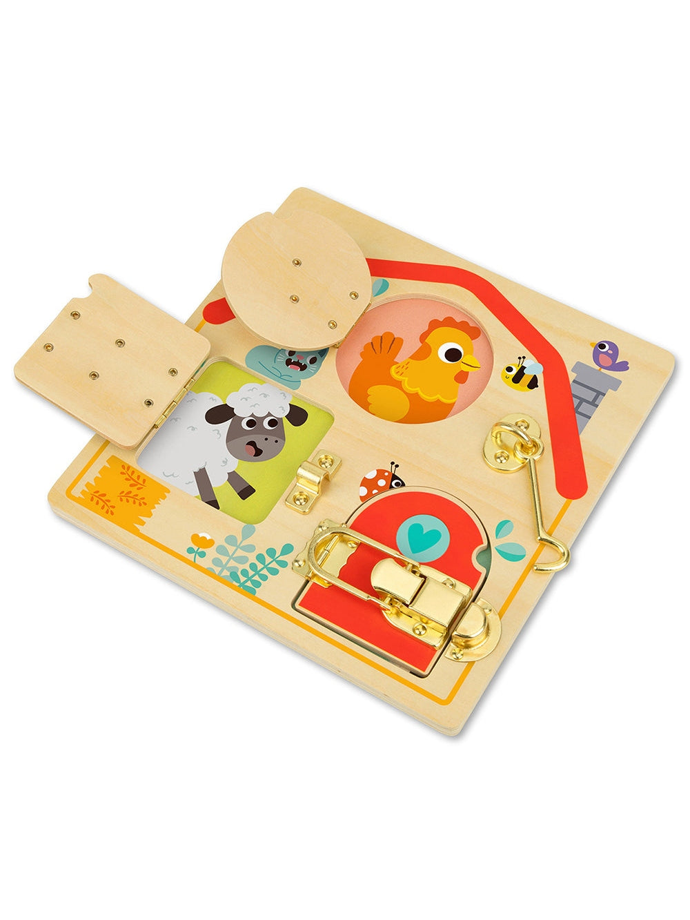 TOOKYLAND Wooden Latches Activity Board