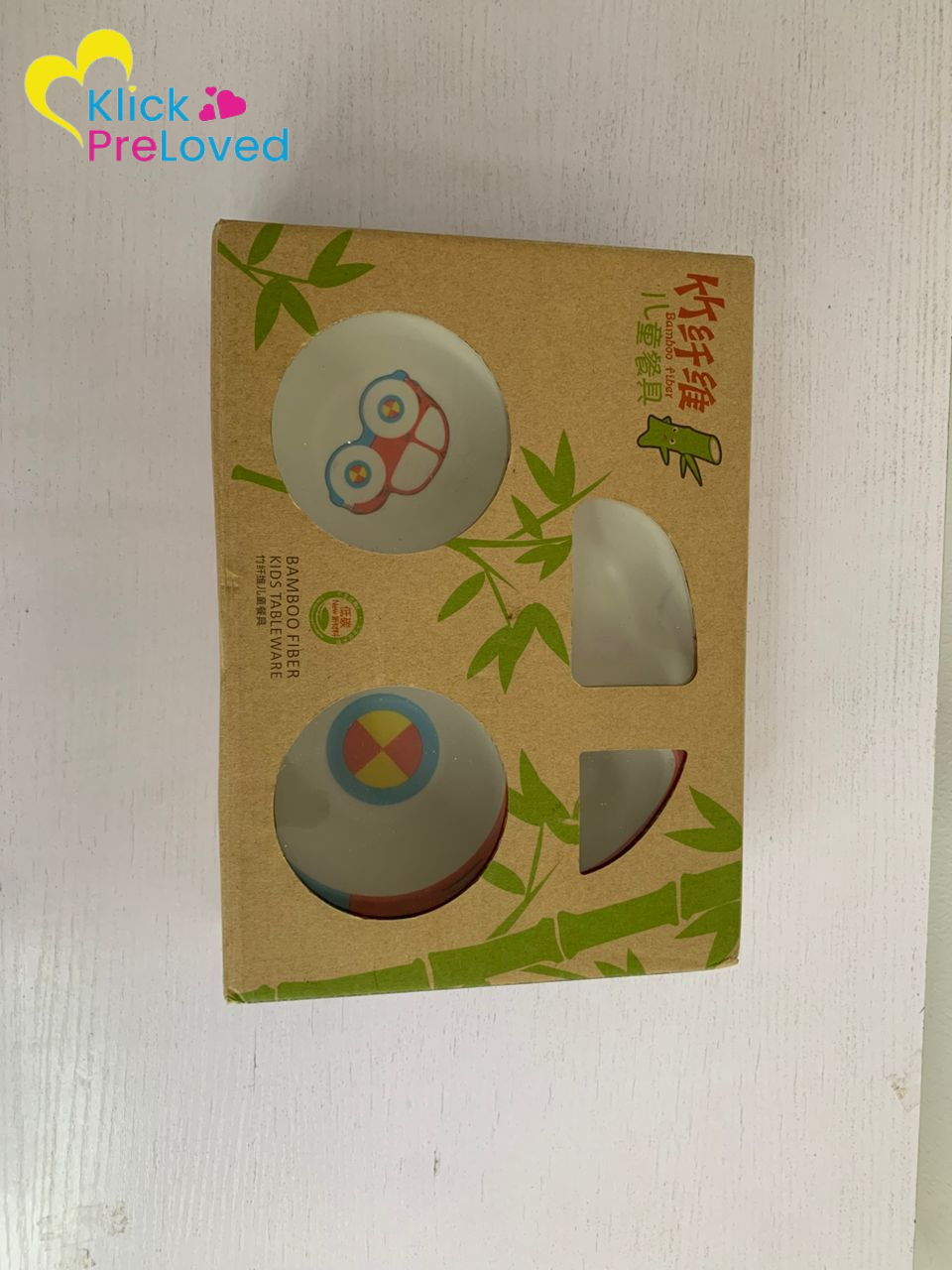Preloved 5 Pieces Bamboo Dinnerware for Kids  (Brand New)