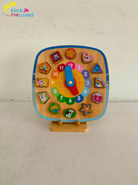 Preloved Wooden Block Toy Clock (Gently Used)
