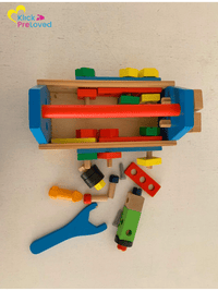 Preloved Melissa and Doug Take-Along Tool Kit Wooden Construction and Building Set (Gently Used)