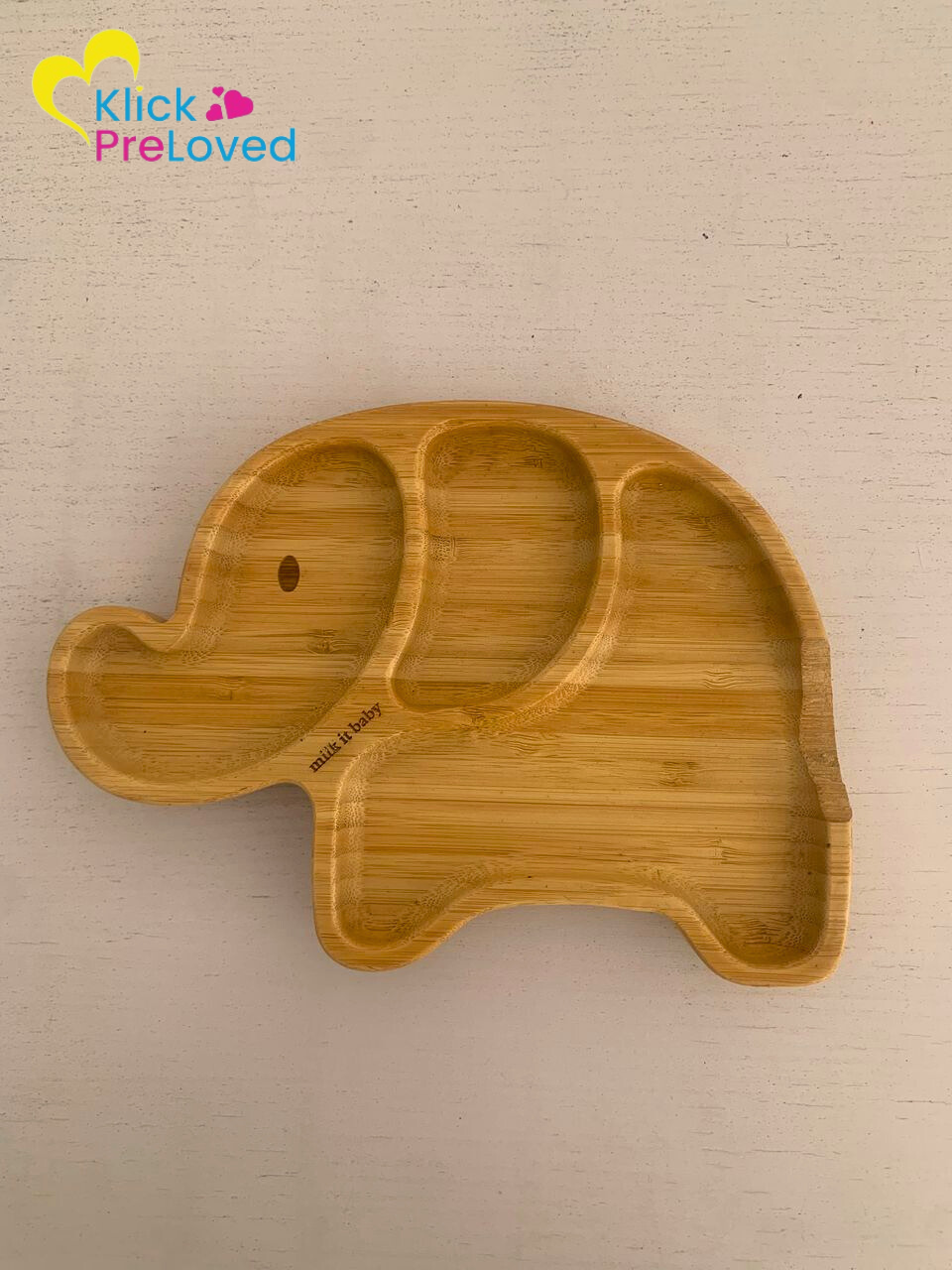 Preloved Milk it Baby Elephant Bamboo Plate (Gently Used)