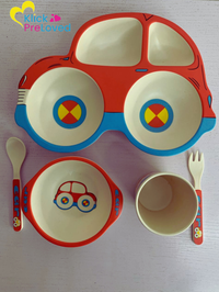 Preloved 5 Pieces Bamboo Dinnerware for Kids  (Brand New)