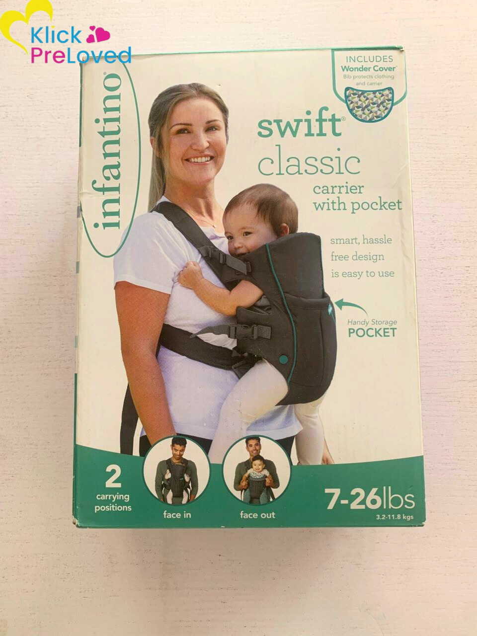 Preloved Infantino Swift Classic Baby Carrier with Pocket (Brand New)