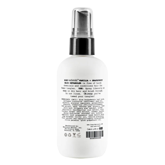 Zoey Naturals Vanilla Grapefruit Hair Detangler- 118ml