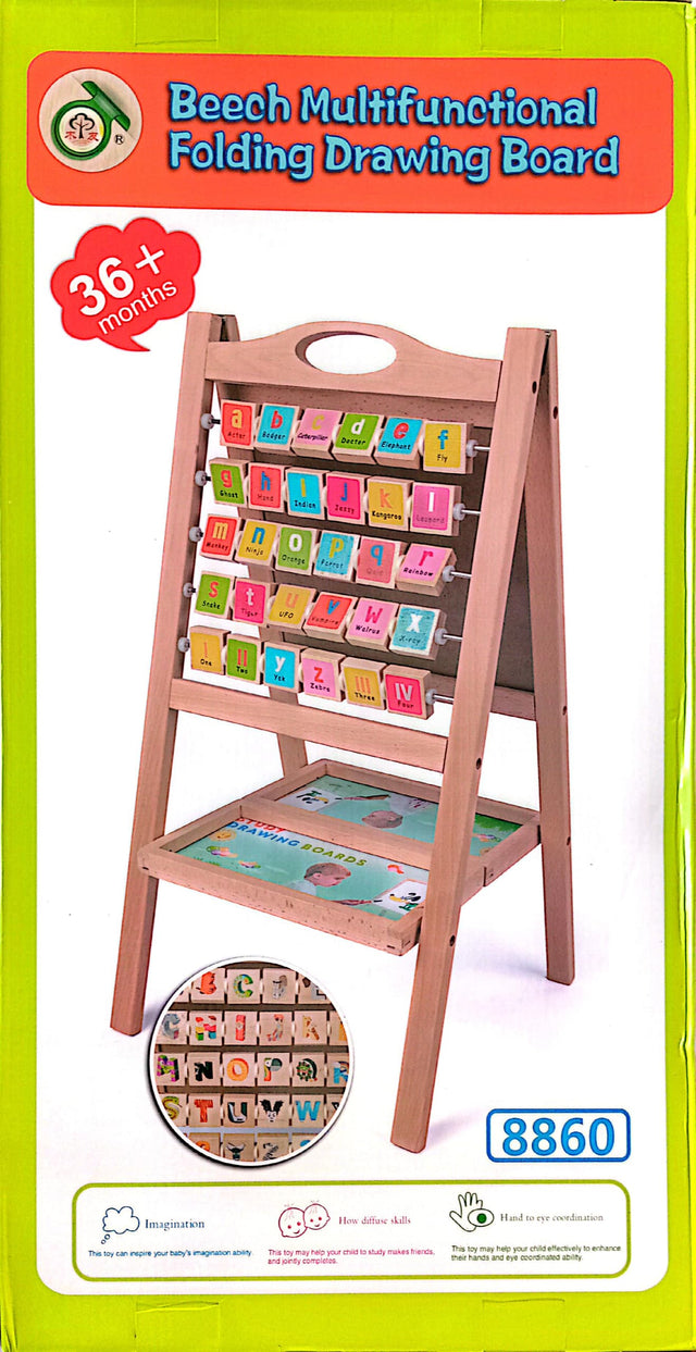 Beech Multifunctional Folding Drawing Board for ages 36months+