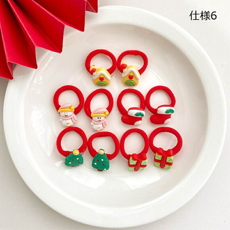 10 Pcs Kids Girls Christmas Hair Ties