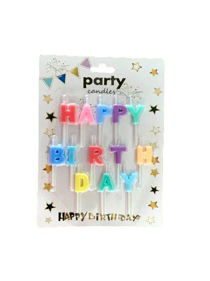 Multicolored Happy Birthday Candle Sticks