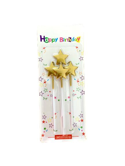 Happy Birthday Shinning Star Party Candles (Available in 4 different colors)