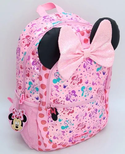 Smiggle Pink  Minnie Mouse Backpack 16"
