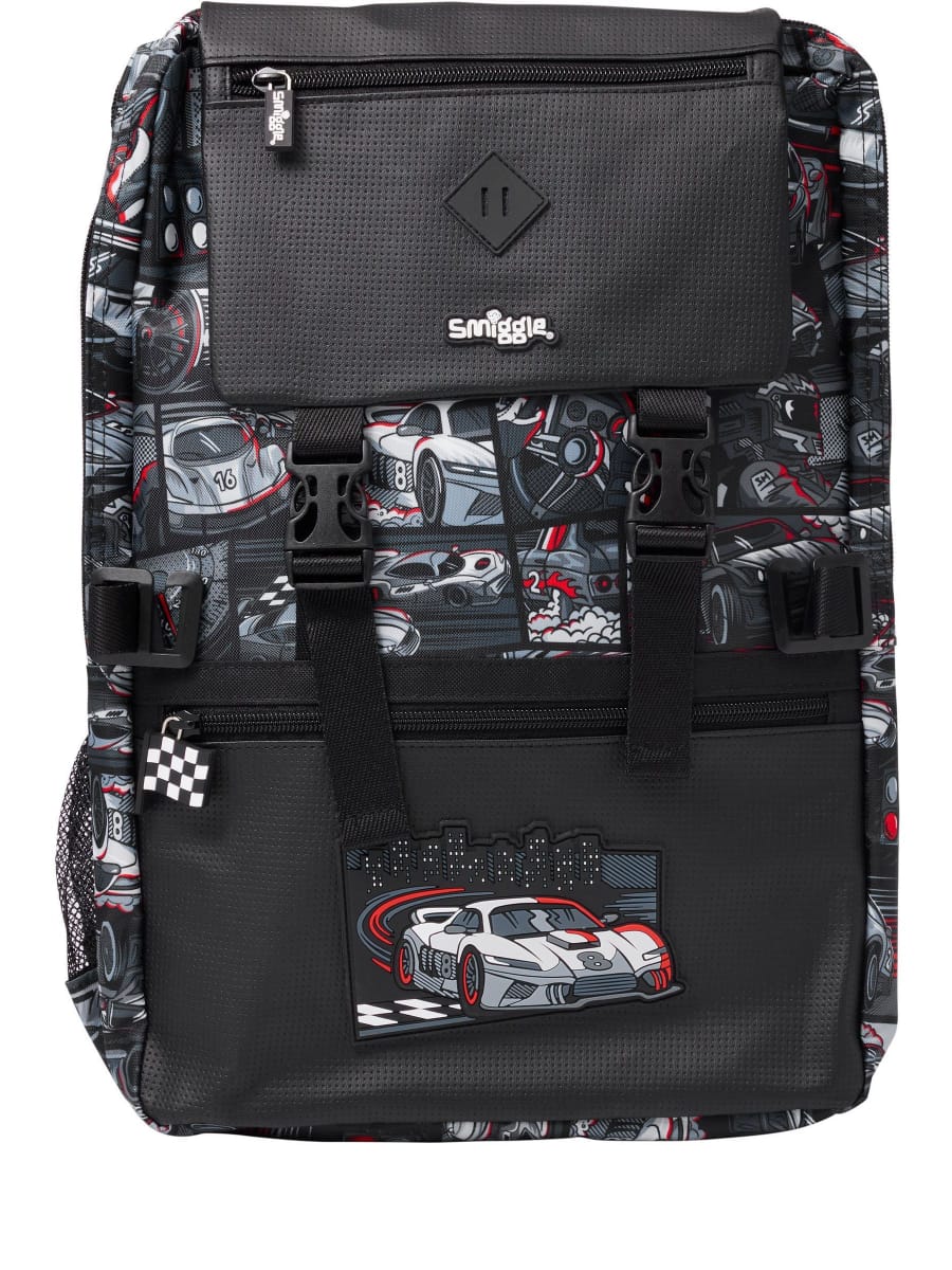 Smiggle Race Car Attach Fold Over Bag 16'
