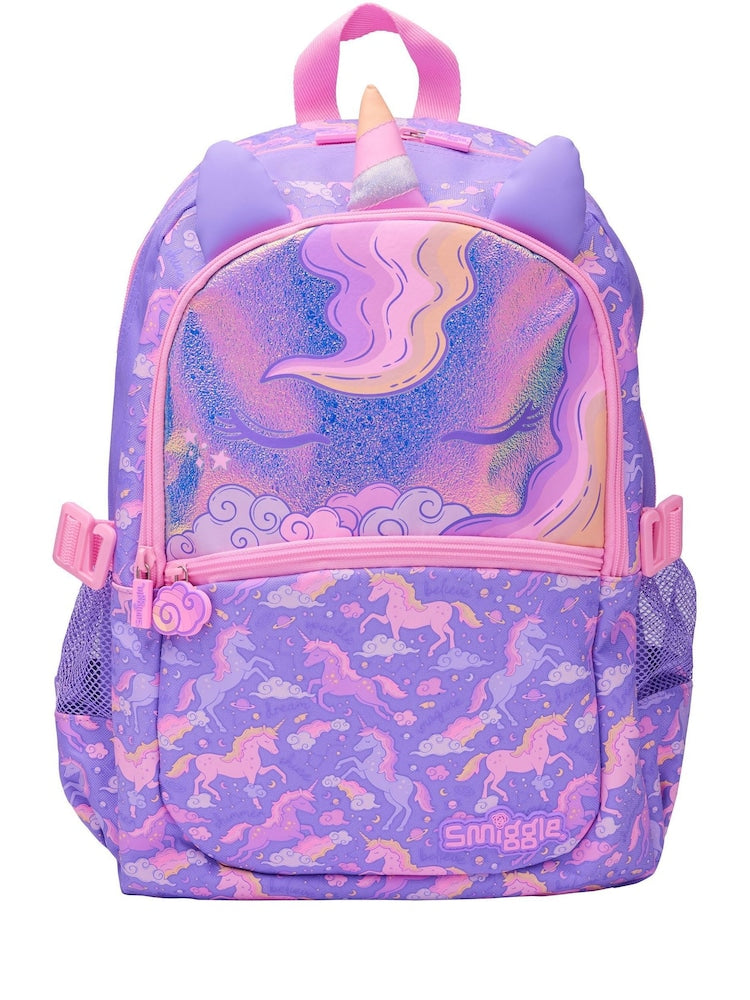 Smiggle Purple Unicorn Backpack 16"