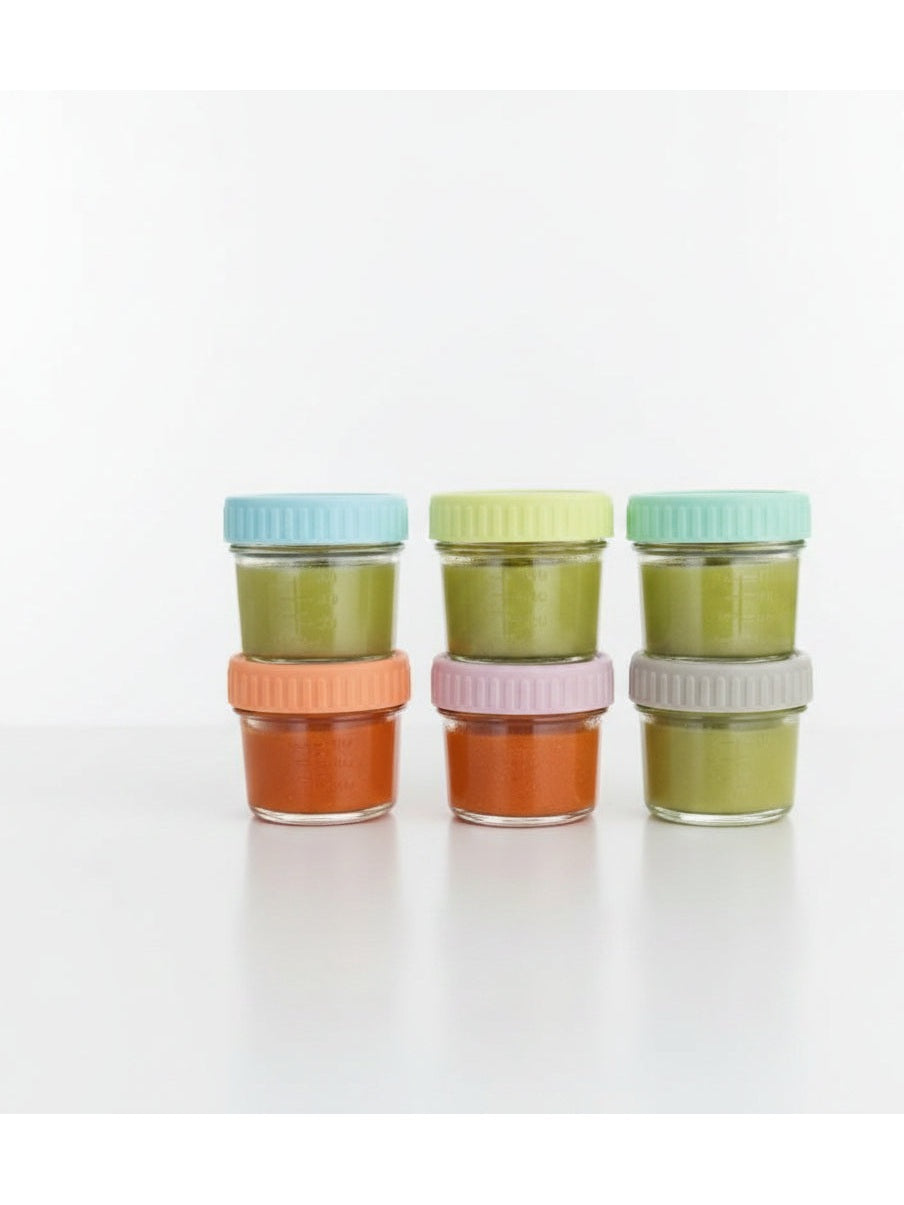 Moobi Glass Baby Food Storage Containers 6pcs / 4oz