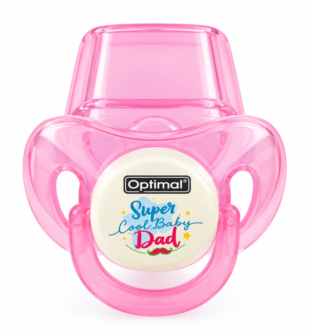 Optimal Round Nipple Silicone Pacifier with Cover 0m+ (Pink, OPB-1066)