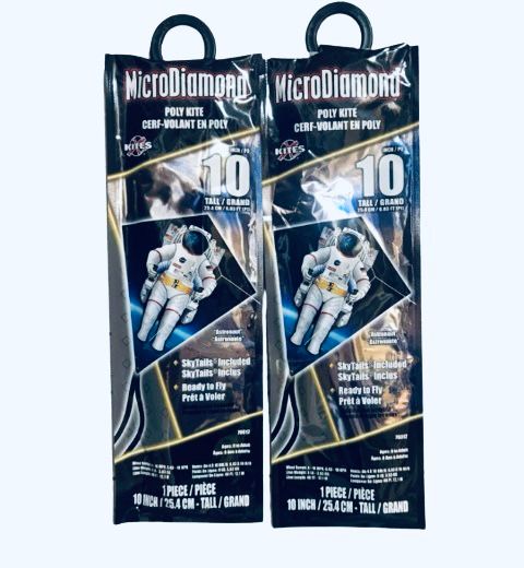 MicroDiamond Nylon Kite 10-Inch-Tall with Handle Line and QuikClip