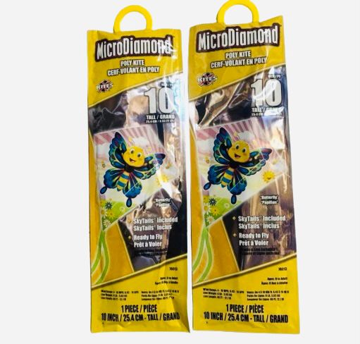 MicroDiamond Nylon Kite 10-Inch-Tall with Handle Line and QuikClip