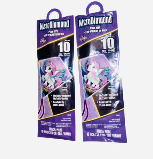 MicroDiamond Nylon Kite 10-Inch-Tall with Handle Line and QuikClip