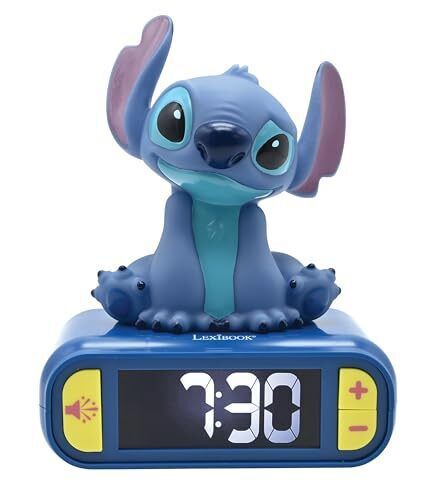 Lexibook Disney Stitch Alarm Clock with Sounds and Melodies (Blue colour available)