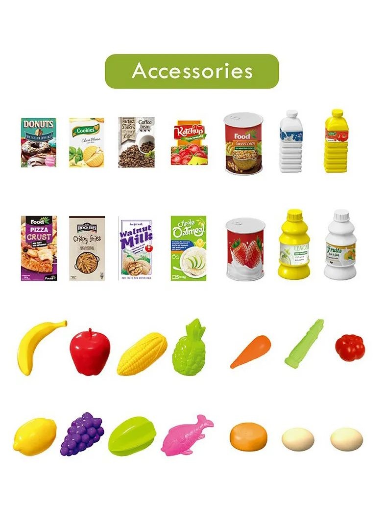 Assorted Market Shopping Trolley Set - 60pcs