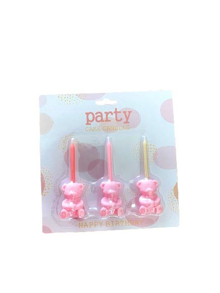 Teddy Birthday Candle Sticks (Available in 2 different colors)