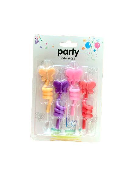 Mixed Colors Party Candles - Set of 4  (Available in 2 different packs)