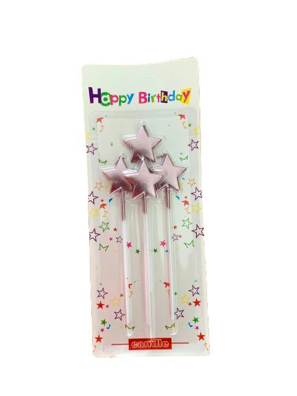 Happy Birthday Shinning Star Party Candles (Available in 4 different colors)