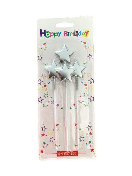 Happy Birthday Shinning Star Party Candles (Available in 4 different colors)