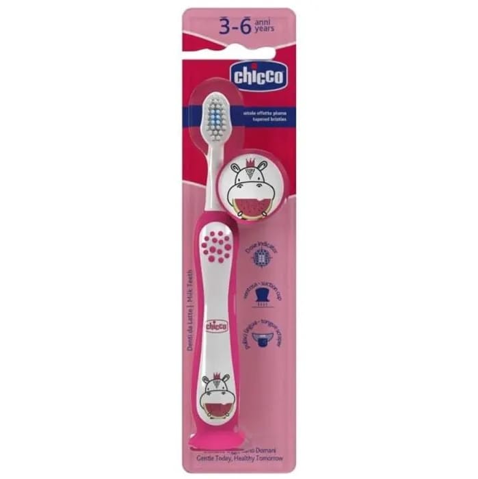Chicco Baby Toothbrush with Cover Ages 3-6 years (2 colors available)