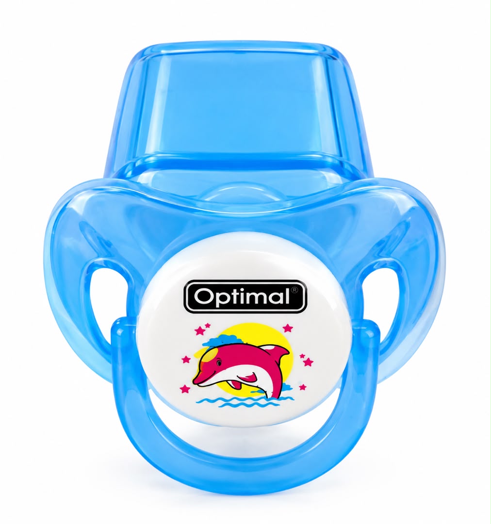 Optimal Round Nipple Silicone Pacifier with Cover 6m+ (Available in 2 Colors)